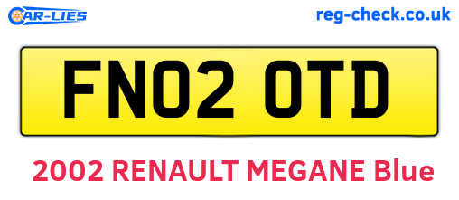 FN02OTD are the vehicle registration plates.