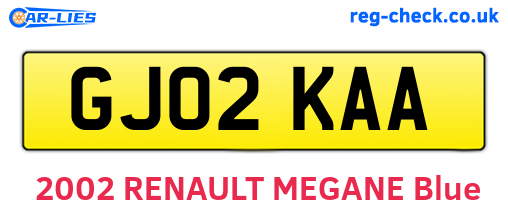 GJ02KAA are the vehicle registration plates.