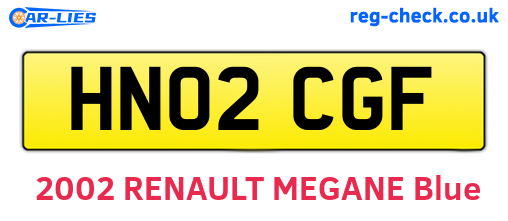 HN02CGF are the vehicle registration plates.
