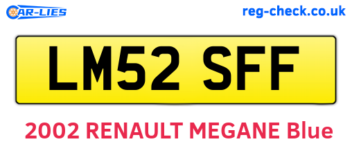 LM52SFF are the vehicle registration plates.