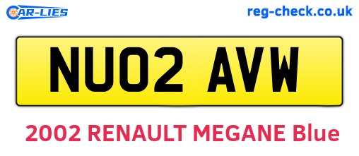 NU02AVW are the vehicle registration plates.