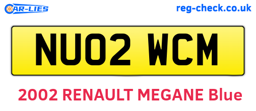 NU02WCM are the vehicle registration plates.