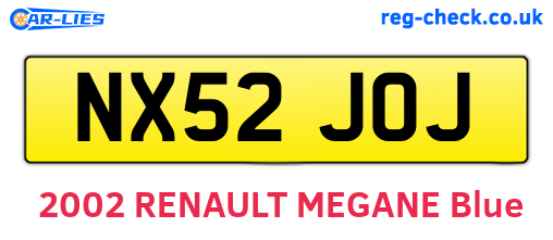 NX52JOJ are the vehicle registration plates.