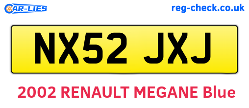 NX52JXJ are the vehicle registration plates.