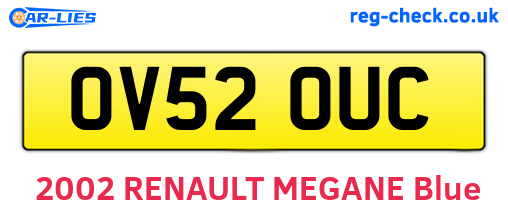 OV52OUC are the vehicle registration plates.