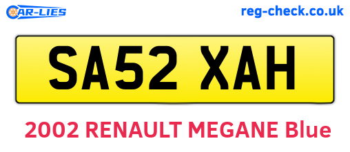 SA52XAH are the vehicle registration plates.