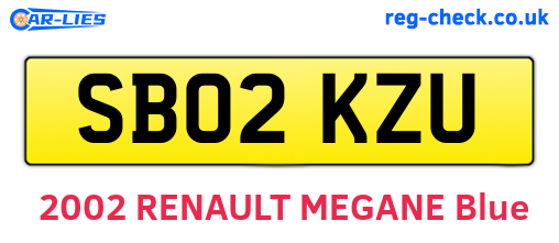 SB02KZU are the vehicle registration plates.