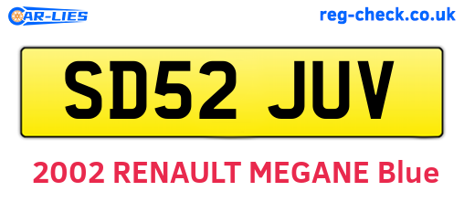 SD52JUV are the vehicle registration plates.