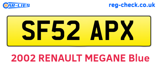SF52APX are the vehicle registration plates.