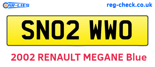 SN02WWO are the vehicle registration plates.