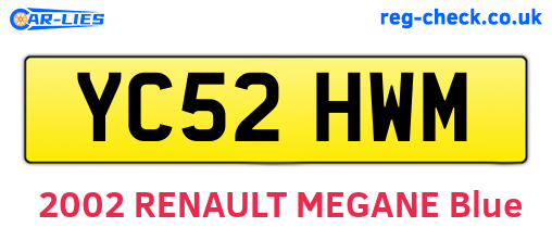 YC52HWM are the vehicle registration plates.