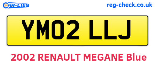 YM02LLJ are the vehicle registration plates.