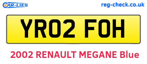 YR02FOH are the vehicle registration plates.