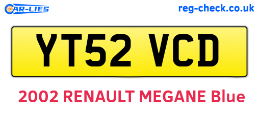 YT52VCD are the vehicle registration plates.