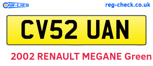 CV52UAN are the vehicle registration plates.