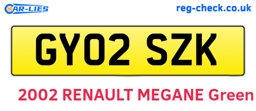 GY02SZK are the vehicle registration plates.