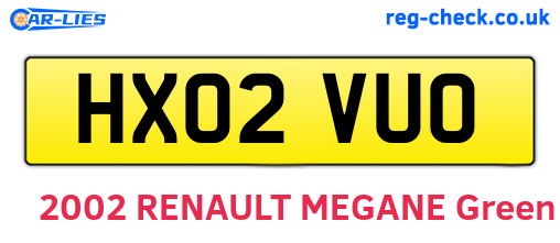 HX02VUO are the vehicle registration plates.