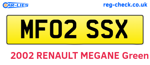 MF02SSX are the vehicle registration plates.