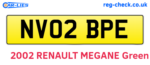 NV02BPE are the vehicle registration plates.