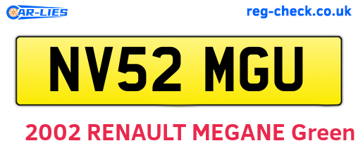 NV52MGU are the vehicle registration plates.