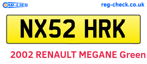 NX52HRK are the vehicle registration plates.