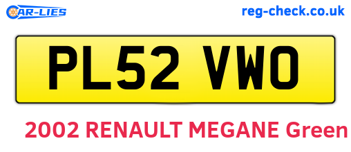 PL52VWO are the vehicle registration plates.