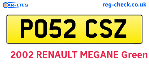 PO52CSZ are the vehicle registration plates.