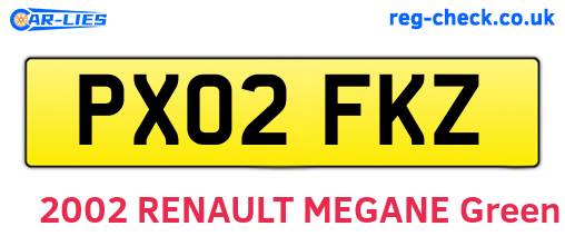 PX02FKZ are the vehicle registration plates.