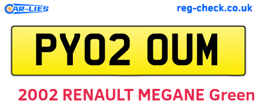 PY02OUM are the vehicle registration plates.