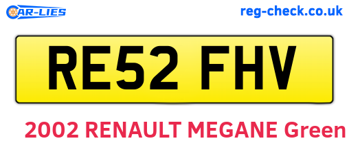 RE52FHV are the vehicle registration plates.
