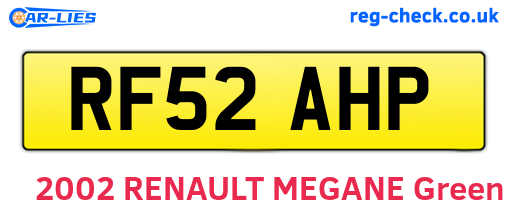 RF52AHP are the vehicle registration plates.