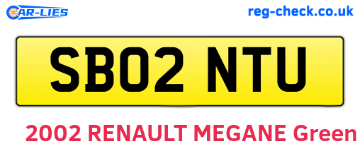 SB02NTU are the vehicle registration plates.