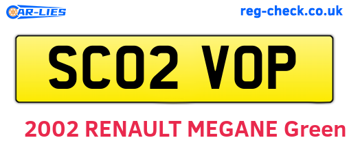 SC02VOP are the vehicle registration plates.