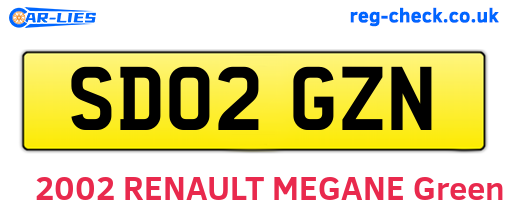 SD02GZN are the vehicle registration plates.
