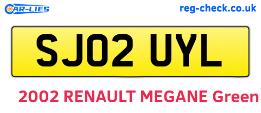 SJ02UYL are the vehicle registration plates.