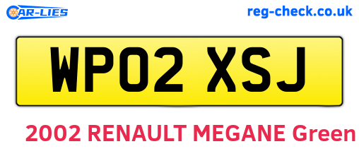 WP02XSJ are the vehicle registration plates.