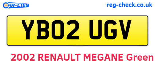 YB02UGV are the vehicle registration plates.