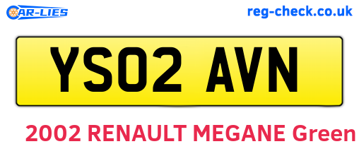 YS02AVN are the vehicle registration plates.
