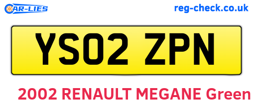 YS02ZPN are the vehicle registration plates.
