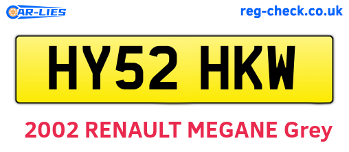 HY52HKW are the vehicle registration plates.