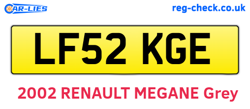 LF52KGE are the vehicle registration plates.