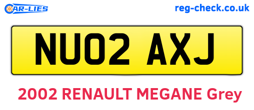 NU02AXJ are the vehicle registration plates.
