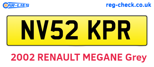 NV52KPR are the vehicle registration plates.