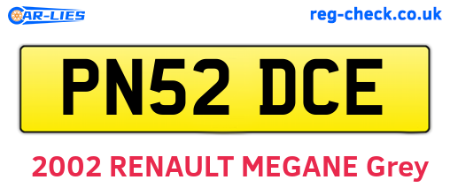 PN52DCE are the vehicle registration plates.