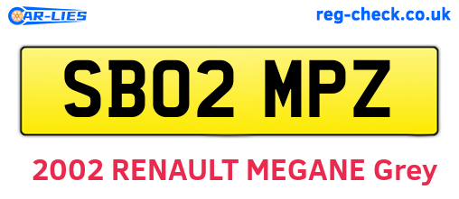 SB02MPZ are the vehicle registration plates.