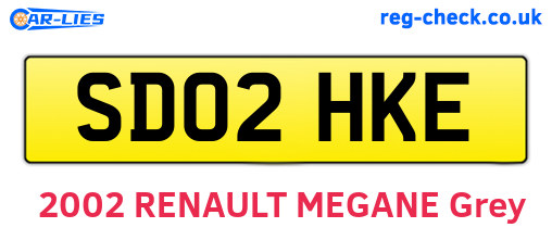 SD02HKE are the vehicle registration plates.