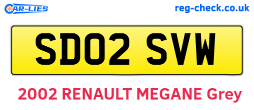 SD02SVW are the vehicle registration plates.