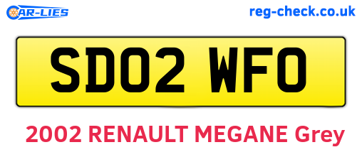 SD02WFO are the vehicle registration plates.