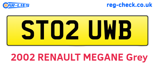 ST02UWB are the vehicle registration plates.