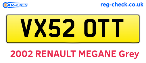 VX52OTT are the vehicle registration plates.